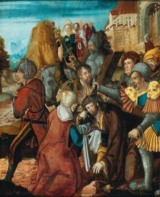 Saint Veronica presenting her veil to Christ on his way to Calvary, ca 1515-1520. Creator: Southwest German master.