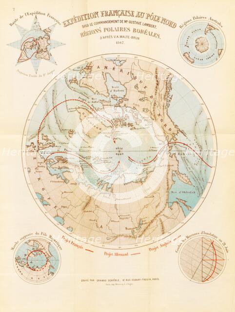 French expedition to the North Pole - Boreal Polar Regions, 1867.  Creator: Erhard Schièble.