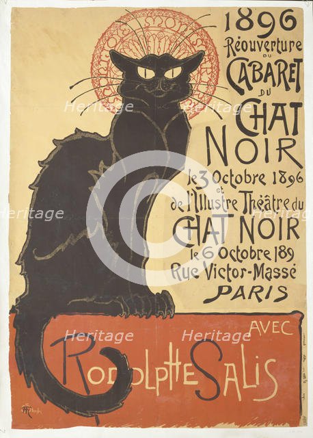 Réouverture du Cabaret du Chat Noir, 1896. Creator: Steinlen, Théophile Alexandre (1859-1923).