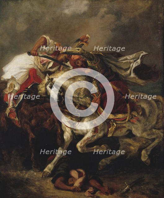 The Fight between the Giaur and the Pasha, 1835. Creator: Delacroix, Eugène (1798-1863).