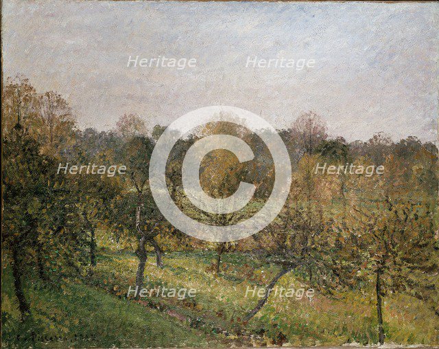 Sunset at Eragny-sur-Epte, Autumn, 1902. Artist: Camille Pissarro.