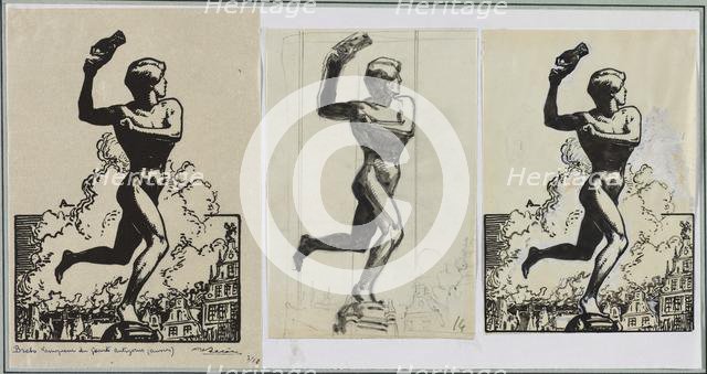 Brado, Vainqueur du géants Antigoras, 1914. Creator: Auguste Louis Lepère (French, 1849-1918).