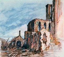 'Ruins of the Cloisters at Messines', 1914.  Artist: Adolf Hitler