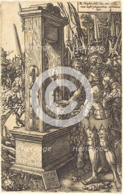 Titus Manlius Beheading His Son, 1553. Creator: Heinrich Aldegrever.