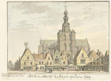 Church and Markt in Bergen op Zoom, 1739. Creator: Abraham de Haen.