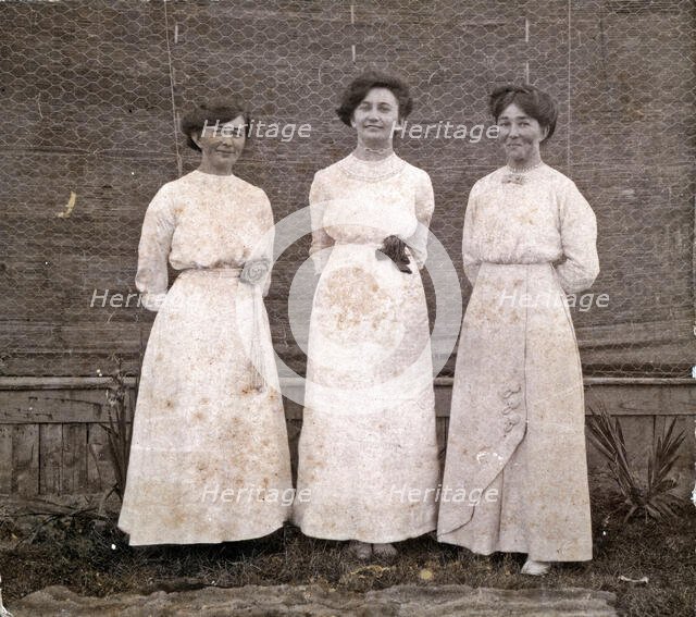 Newland sisters, Grace, Ethel and Nell. Ethel in the centre, c1900s. Creator: Unknown.