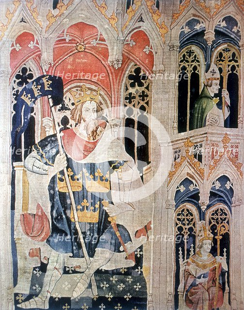 Arthur, 6th century semi-legendary Christian king of the Britons, late 14th century. Artist: Unknown