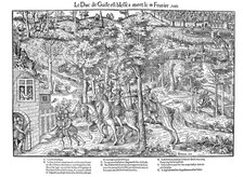 Murder of Francois de Lorraine, Duc de Guise, French Religious Wars, 18 February 1563 (1570). Creator: Jean Jacques Perrissin.