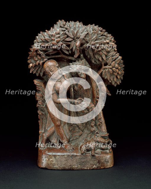 Mahasiddha Manibhadra Under a Mango Tree with an Evicerated Dog, 13th/14th century. Creator: Unknown.