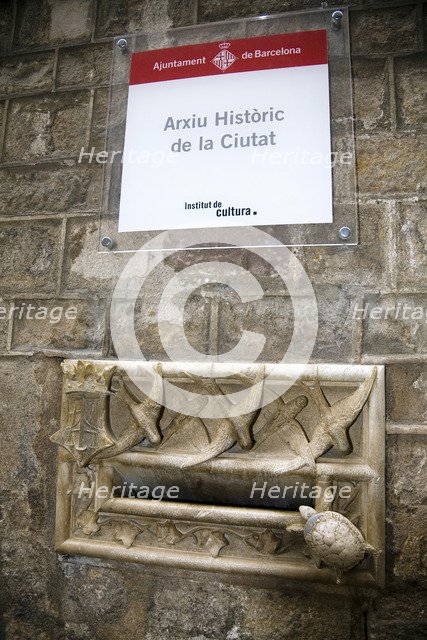 The mail box outside Ardiaca House, Archdeacon's Palace, Barcelona, Spain, 2007. Artist: Samuel Magal