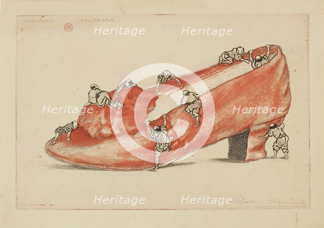 The Assault of the Shoe, 1888. Creator: Henri-Charles Guerard.