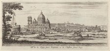 Vuë de l'Eglise sainct Pierre, et du Chasteau Sainct Ange, 1640-1660. Creator: Israel Silvestre.