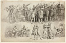 Studies for the Oath of the Tennis Court, 1789/91. Creator: Jean Pierre Norblin.