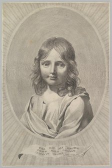 Bust of Jesus as a Child in an Oval. Creator: Claude Mellan.