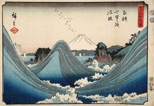 Rough Seas at Shichiri Beach in Sagami Province, between c1851 and c1852. Creator: Ando Hiroshige.