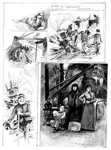 Sketches after the cyclone at Louisville, Kentucky, by our Special Artist, 1890. Creator: Unknown.