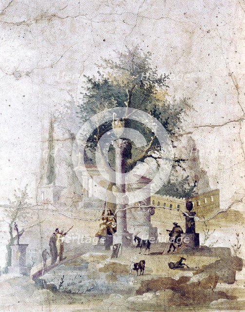 Roman wall painting from villa of Agriopa Posthumus, near Pompeii, c1st century. Artist: Unknown.