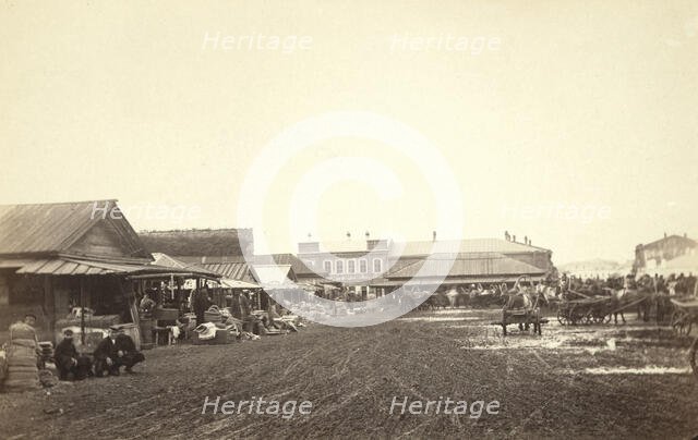 View in bazar [ie, bazaar] at Irkutsk, between 1885 and 1886. Creator: Unknown.