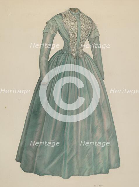 Afternoon Dress, c. 1940. Creator: Nancy Crimi.