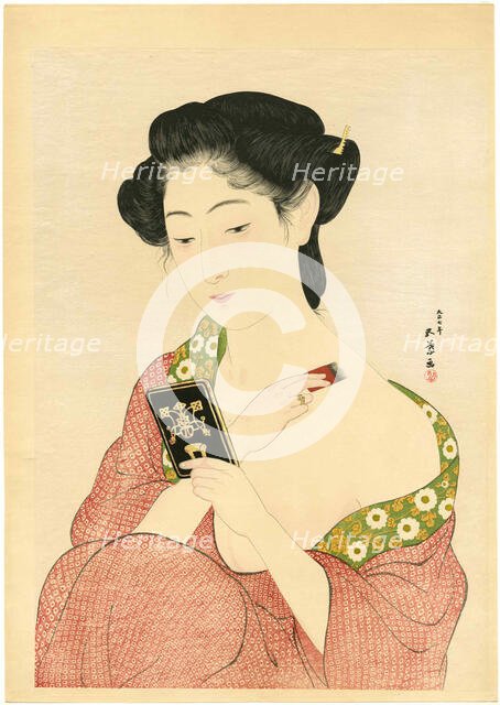 Woman applying makeup, 1918. Creator: Hashiguchi, Goyo (1881-1921).