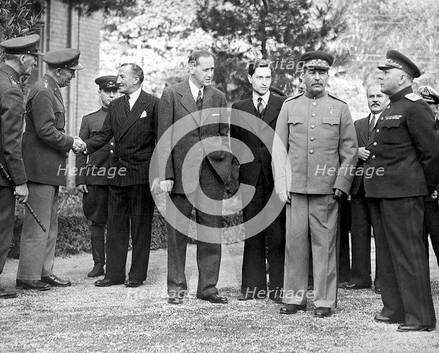 Stalin and Voroshilov at the Tehran Conference 1943.