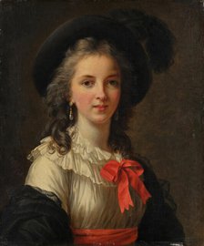 Portrait of Élisabeth Louise Vigée Le Brun with Cerise Ribbons. Creator: Vigée Le Brun, Louise Élisabeth, after .