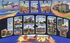 'Greetings from New Jersey', postcard, 1941. Artist: Unknown