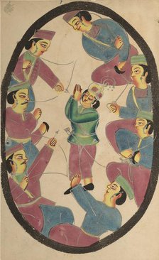 Seven Heroes or Warriors Killing Abhimanya, Son of Arjuna, 1800s. Creator: Unknown.