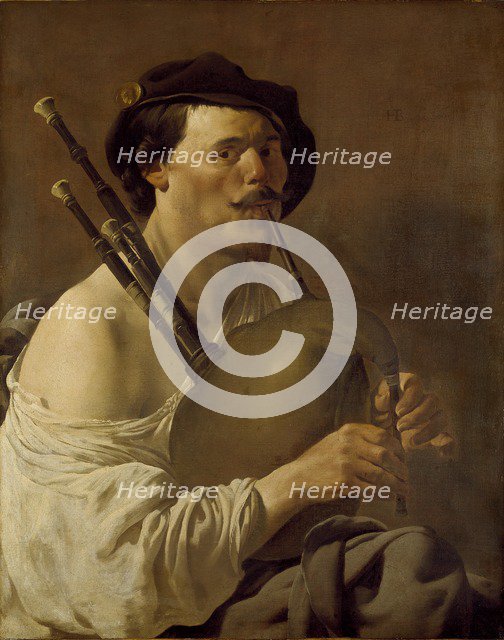 Portrait of a Man playing the Bagpipes, 1624. Artist: Hendrick ter Brugghen.