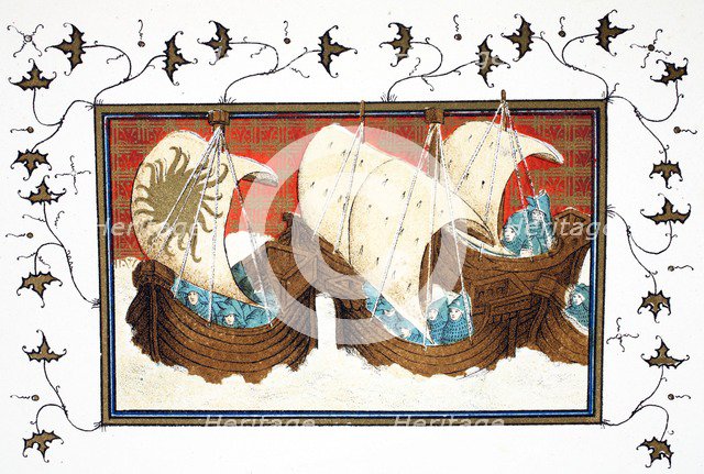 Richard II's and his fleet landing Milford Haven, 19th Century.