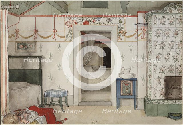 Brita's Forty Winks. From A Home (26 watercolours), c1894. Creator: Carl Larsson.