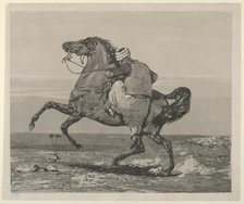 Turk Mounting His Horse, 1824., 1824. Creator: Eugene Delacroix.