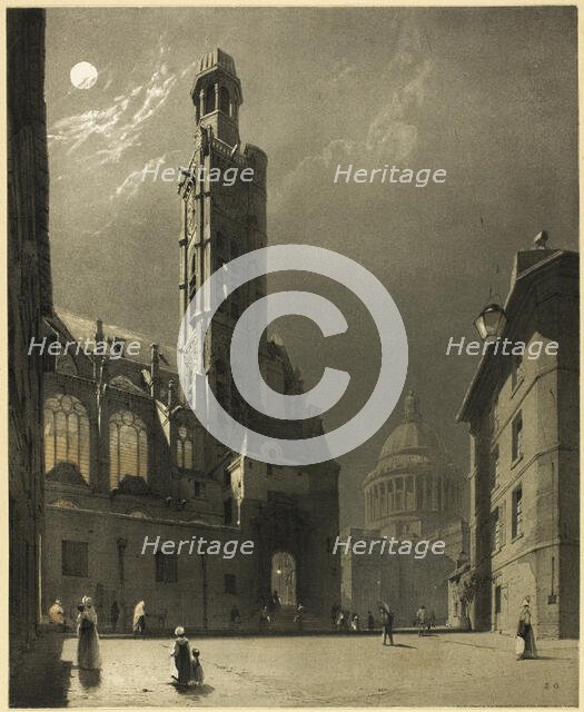 St. Etienne du Mont and the Pantheon, Paris, 1839. Creator: Thomas Shotter Boys.