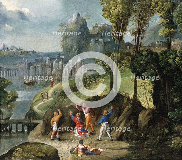The Stoning of Saint Stephen. Artist: Dossi, Battista (ca 1490-1548)