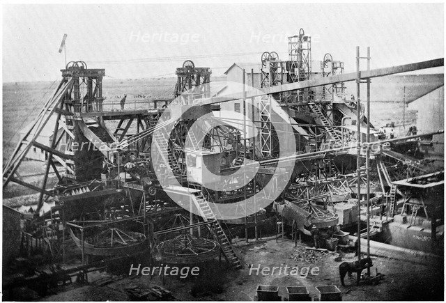 Washing plant at De Beers diamond mines, Kimberley, South Africa, c1900.  Artist: Anon