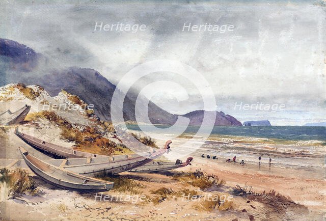 Near Paekakariki, Cook Strait, 1868. Creator: Nicholas Chevalier.