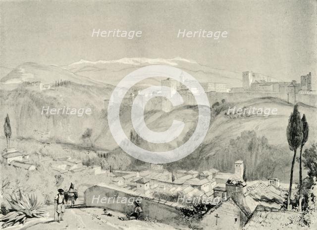 'A View of the Alhambra from the Albaycin', 19th century, (1907). Creator: Unknown.