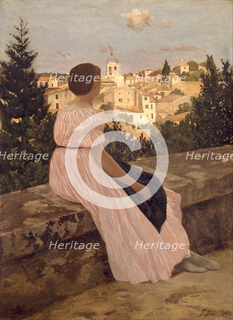 The Pink Dress (La Robe Rose), 1864. Artist: Bazille, Frédéric (1841-1870)