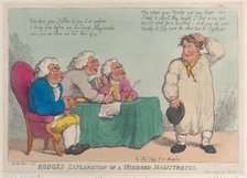 Hodge's Explanation of a Hundred Magistrates, March 1, 1815., March 1, 1815. Creator: Thomas Rowlandson.