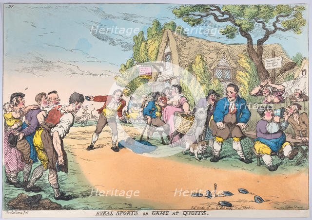 Rural Sports or Game at Quoits, October 30, 1811., October 30, 1811. Creator: Thomas Rowlandson.