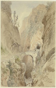 View from the Via Mala on the Splügenstraße, 1856. Creator: Carl Morgenstern.