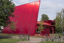 Red Sun Pavilion, Serpentine Gallery, London, W2, England. Creator: Ethel Davies;Davies, Ethel.
