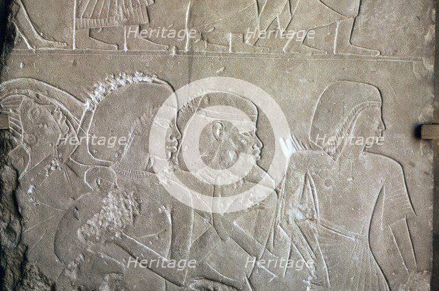 Egyptian relief of prisoners. Artist: Unknown