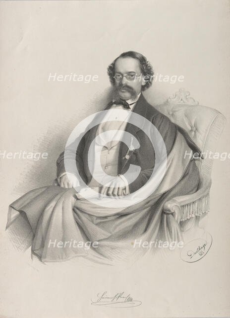Portrait of the violinist and composer Heinrich Proch (1809-1878), 1857. Creator: Dauthage, Adolf (1825-1883).
