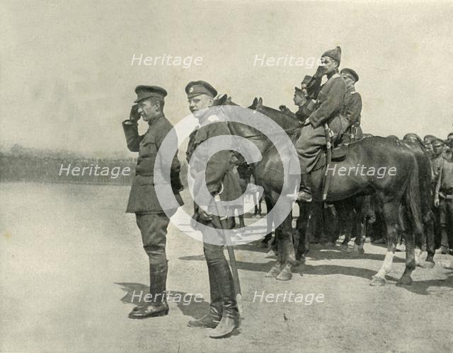 'M. Kerensky Saluting The Troops', July 1917, (1919).  Creator: Unknown.