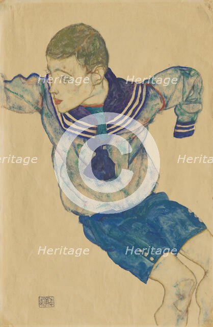 Boy in a Sailor Suit, 1914. Creator: Schiele, Egon (1890-1918).