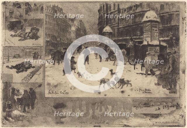 L'Hiver à Paris (Winter in Paris), 1879. Creator: Felix Hilaire Buhot.