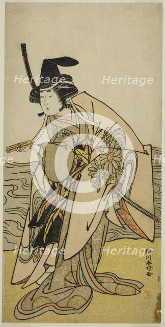 The Actor Yamashita Kinsaku II as Lady Kikusui (Kikusui Gozen) in the Play Kaeribana..., c. 1779. Creator: Katsukawa Shunko.