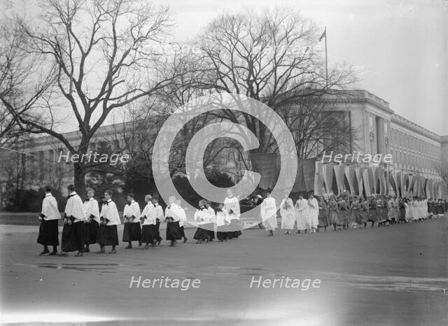 Woman Suffrage at Capitol with Banners, 1917. Creator: Harris & Ewing.