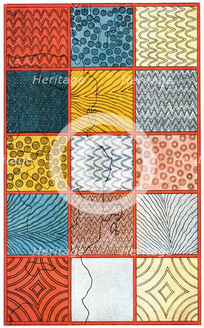 Painted floor in the palace at Mycenae, Greece, (1928).  Creator: Unknown.